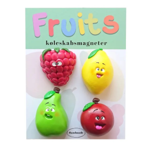 Fruktmagneter HAPPY, 4 st