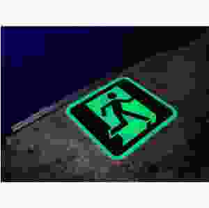 Stor Nödutgångsmarkering självlysande, 40 x 40 cm