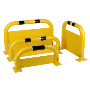 Avspärrningsstolpe med skyddsplåt