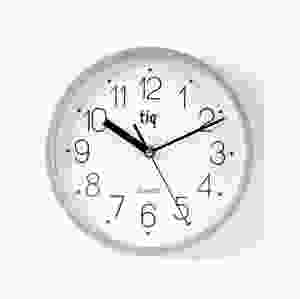 Väggur TIQ Ø22,5cm silver