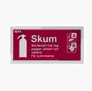 Typskylt för skumsläckare 10 x 20 cm