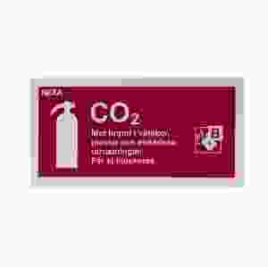 Typskylt för CO2-släckare 10 x 20 cm