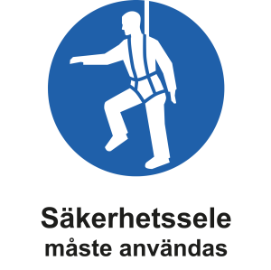 Säkerhetssele måste användas (skylt)