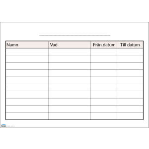 Planeringstabell, A3