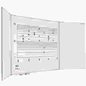 Whiteboard med 5 skrivytor, Emaljerad yta