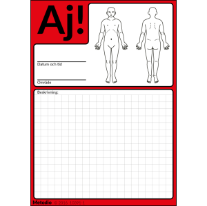 Aj-kort, vid olycka/skada, Röd