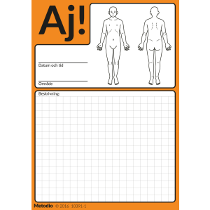 Aj-kort, vid olycka/skada, Orange