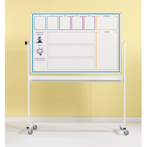 Dubbelsidig Whiteboardtavla på hjulstativ med eget tryck  - högsta kvalitet