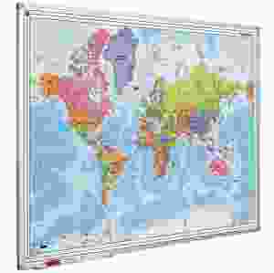 Whiteboard Karta Världen  90 x 120 cm