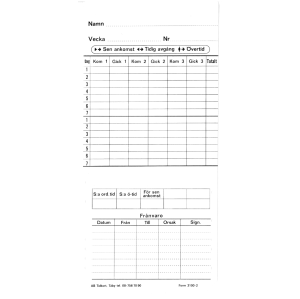 Tidkort för MAX, 100 st