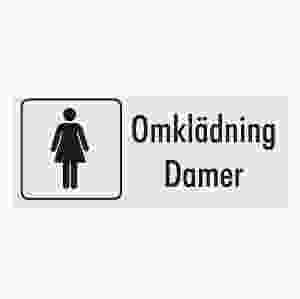 Omklädning Damer (skylt)