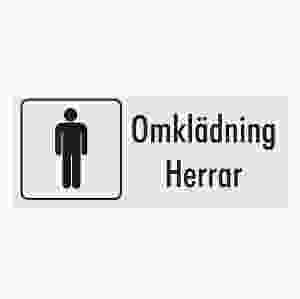 Omklädning Herrar (skylt)