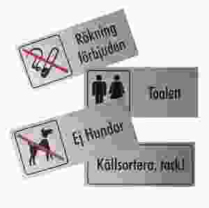 Pictogram med egen text (skylt)