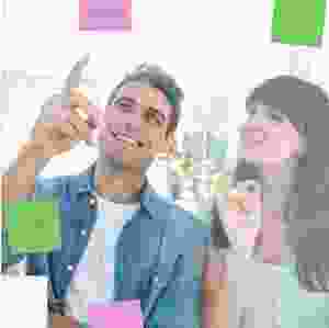 Statiska Brainstorm-lappar, två storlekar, blandade färger