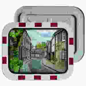 Trafikspegel i rostfritt stål med reflexram