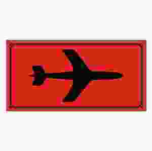 Emballageetikett "FLYGPLAN-SYMBOL"