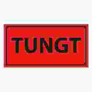 Emballageetikett "TUNGT"