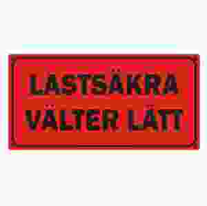 Emballageetikett "LASTSÄKRA VÄLTER LÄTT"
